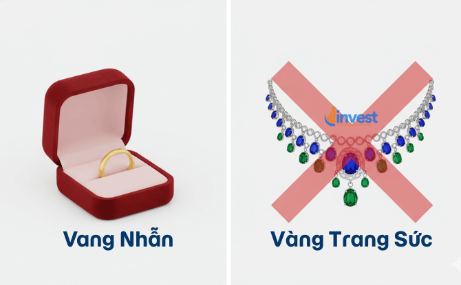 vàng trang sức và vàng đầu tư