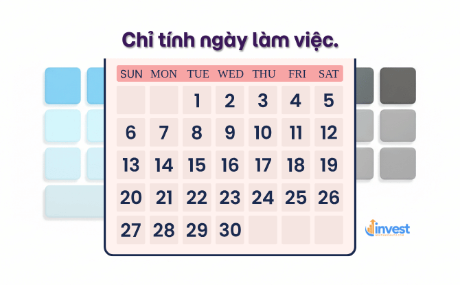 Chỉ tính ngày làm việc.